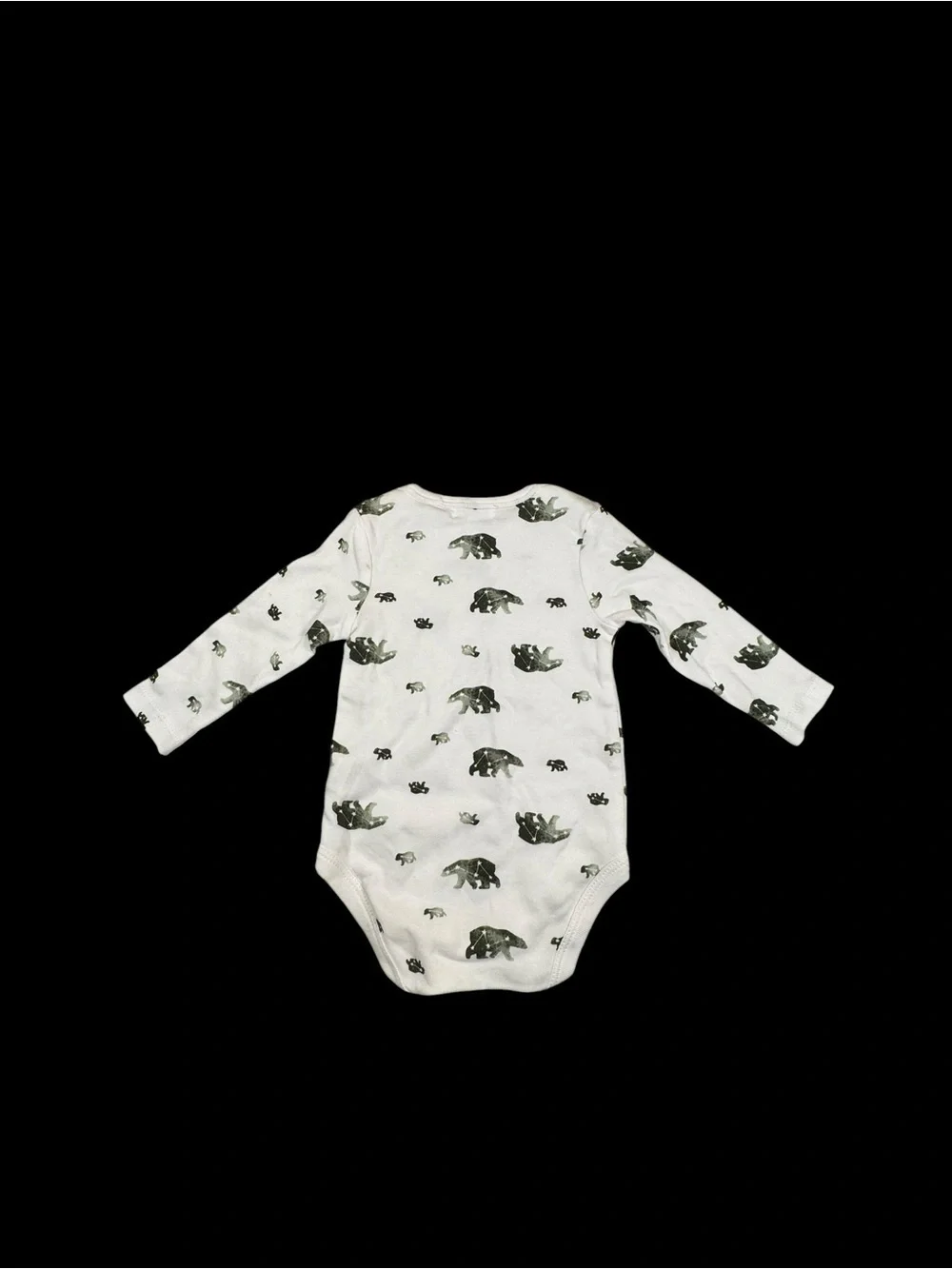 Long-Sleeve astrology bear Print Baby Bodysuit - White/Green